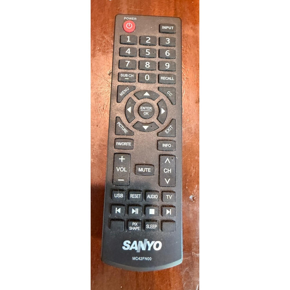 Genuine Sanyo MC42FN00 TV Remote Control Black